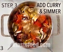 Creamy Shrimp Curry Rice with Whipped Cream Dollop Gourmet Fusion Recipe