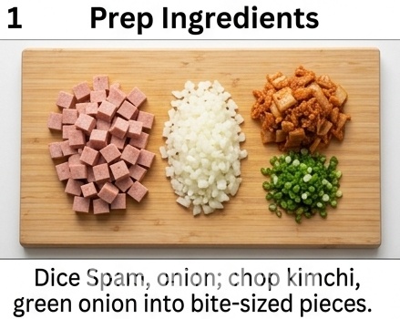 Spam Kimchi Rice Bowl with Kelp Broth step 1: Prepare the ingredients