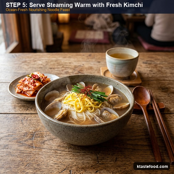 Step 5: Serve Hot with Tangy Baechu Kimchi