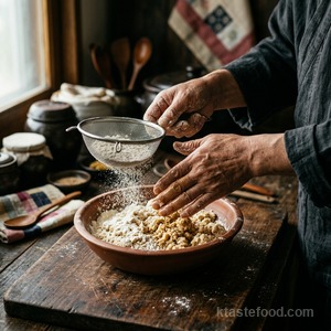 Step 1: Layering the Flaky Dough (Sifting & Sesame Oil Rubbing)