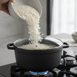 Combine Rice and Water in Pot, Bring to a High Boil