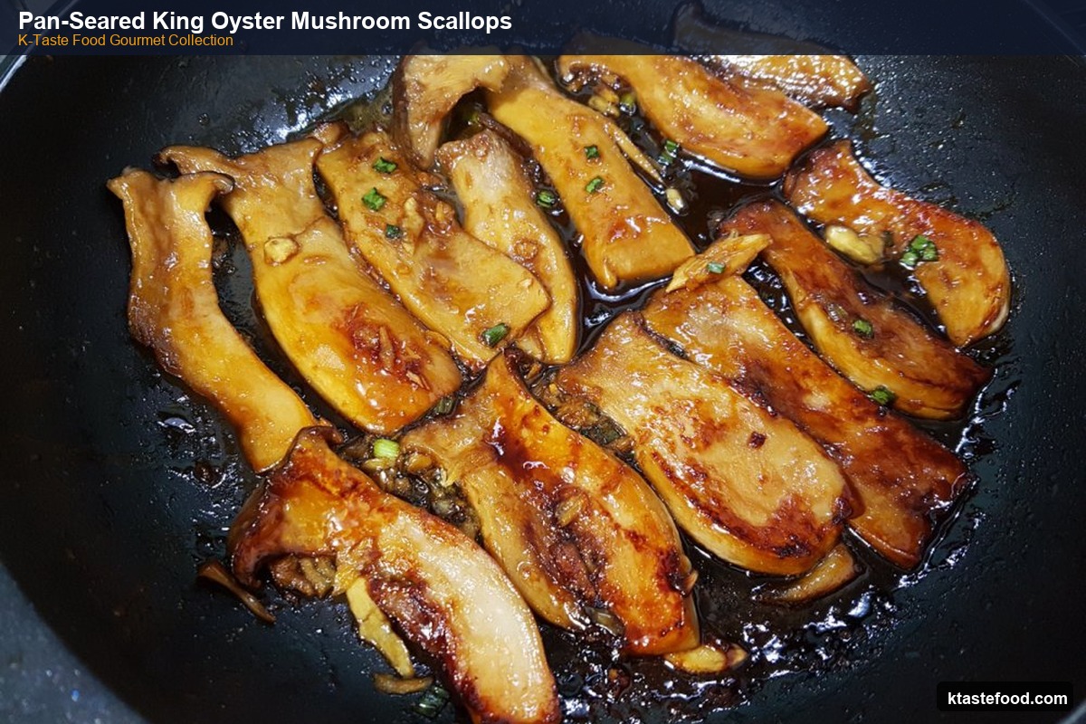 Pan-Seared King Oyster Mushroom Scallops with Soy-Butter Glaze (간장버터 새송이구이)