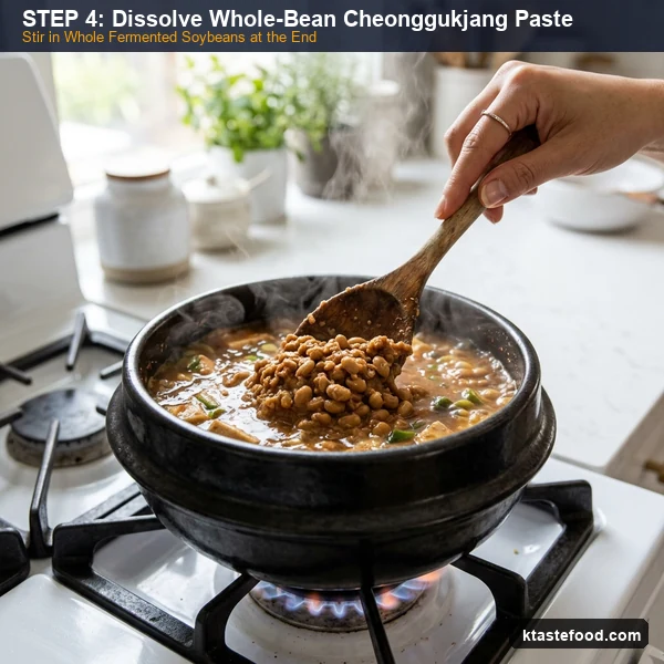 Step 4: Dissolve Whole-Bean Cheonggukjang Paste