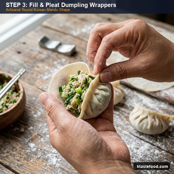 Step 3: Fill & Pleat the Mandu