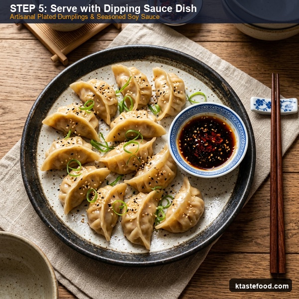 Step 5: Plate Beautifully with Dipping Sauce Dish