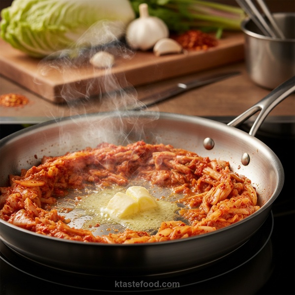 Step 3 - Seoul Street Golden Butter Kimchi Bokkeumbap: 15-Minute Restaurant-Style Kimchi Fried Rice with Crispy Spam & Golden Runny Egg