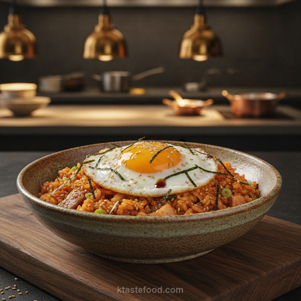 Step 6 - Seoul Street Golden Butter Kimchi Bokkeumbap: 15-Minute Restaurant-Style Kimchi Fried Rice with Crispy Spam & Golden Runny Egg