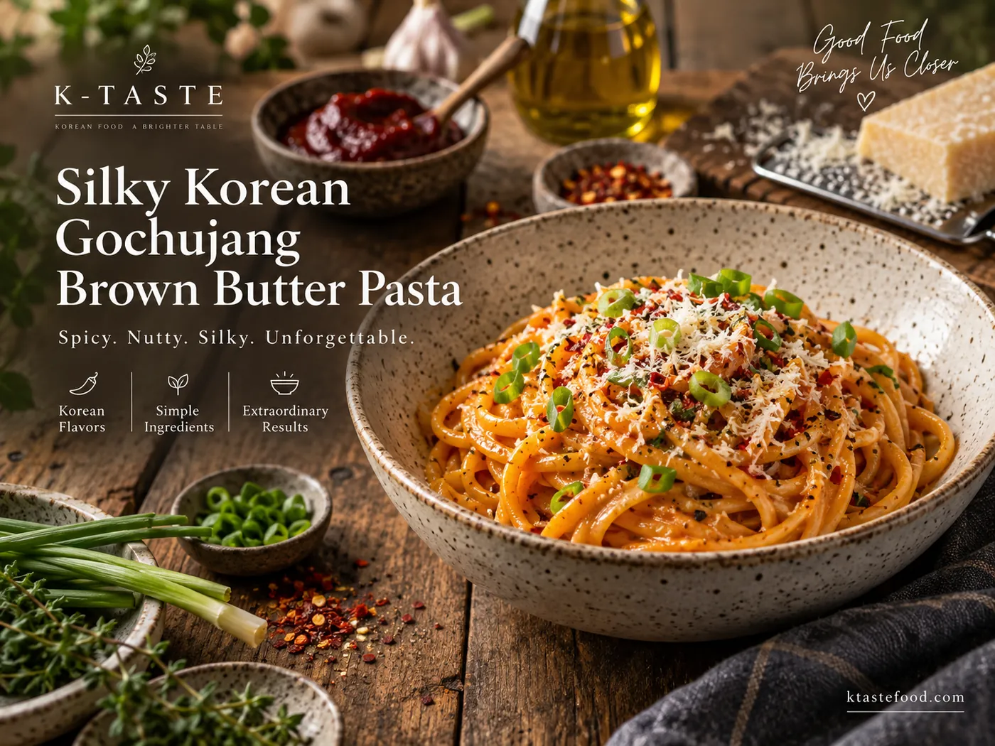 Silky Korean Gochujang Brown Butter Pasta